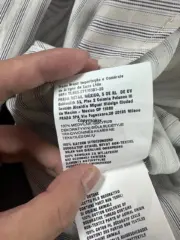 【過驗】M1U M1U 24SS 繆繆 貼布刺繡字母logo 條紋簡約長袖襯衫薄夾克 石灰岩色：圖片 14