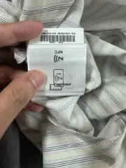 【過驗】M1U M1U 24SS 繆繆 貼布刺繡字母logo 條紋簡約長袖襯衫薄夾克 石灰岩色：圖片 15