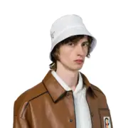 PRA 尼龍 三角標 徽章 漁夫帽 帽子 白色：圖片 7