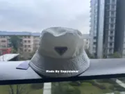 PRA 尼龍 三角標 徽章 漁夫帽 帽子 白色：圖片 9