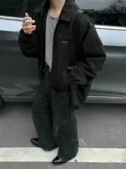 【預售】【原廠面料】PRA 24FW 棕色復古水洗褪色牛仔重磅3M棉服外套 HH原廠三角牌 短寬版型：圖片 3