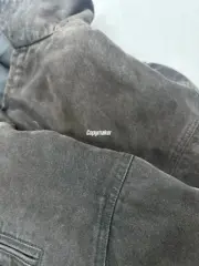 【預售】【原廠面料】PRA 24FW 棕色復古水洗褪色牛仔重磅3M棉服外套 HH原廠三角牌 短寬版型：圖片 6