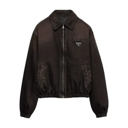 【預售】【原廠面料】PRA 24FW 棕色復古水洗褪色牛仔重磅3M棉服外套 HH原廠三角牌 短寬版型