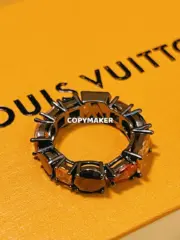 1V LIGHT RING 秀款 黑水晶 字母logo 黑色五彩寶石戒指 黑魂 合金鋯石：圖片 4