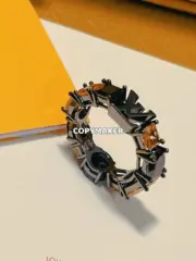 1V LIGHT RING 秀款 黑水晶 字母logo 黑色五彩寶石戒指 黑魂 合金鋯石：圖片 6