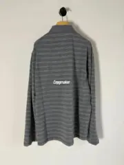 【現貨】M1U M1U 25FW 繆繆 刺繡小標logo 條紋 Polo衫長袖T恤 灰色：圖片 7