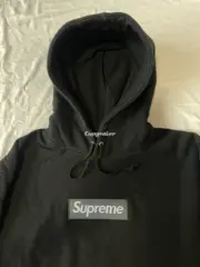 SUP 23FW Boxlogo Hoodie 經典bogo 帽T帽踢連帽衛衣 nigo同款 黑色：圖片 4