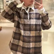 【預售】【雙11新品】1V 26SS 老花格紋拼色法蘭絨 襯衫夾克polo衫：圖片 4