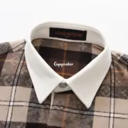 【預售】【雙11新品】1V 26SS 老花格紋拼色法蘭絨 襯衫夾克polo衫：圖片 7