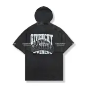 Givenchy 23SS GVC 重工水洗 疊層拼接 刺繡字母 連帽短袖T恤：圖片 8