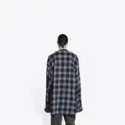 巴黎 BLC 22SS 假兩件 格紋 格子 襯衫 夾克 kanyewest同款：圖片 5