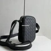 【預售】【原廠】BV家 Intrecciato編織 NAPPA 頭層牛皮 手機包單肩包側背包小包 黑色：圖片 8