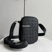 【預售】【原廠】BV家 Intrecciato編織 NAPPA 頭層牛皮 手機包單肩包側背包小包 黑色：圖片 12