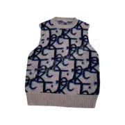 D1OR 22FW 老花 滿版 字母 羊毛背心 馬甲 CD：圖片 6