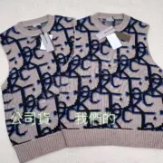 D1OR 22FW 老花 滿版 字母 羊毛背心 馬甲 CD：圖片 8