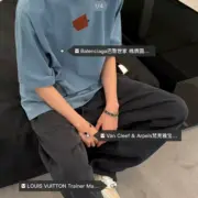 【預售】巴黎 BLC 25SS 秀款 膠帶 繃帶logo 水洗做舊 短袖T恤 黑色/藍色：圖片 8