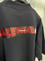 【預售】巴黎 BLC 25SS 秀款 膠帶 繃帶logo 水洗做舊 短袖T恤 黑色/藍色：圖片 15