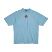 【預售】巴黎 BLC 25SS 秀款 膠帶 繃帶logo 水洗做舊 短袖T恤 黑色/藍色：圖片 5