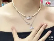【現貨】Viv1enne Westwood mini bas relief choker 帶鑽星球浮雕 珍珠項鍊頸鍊：圖片 13
