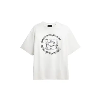 【預售】C0ACH x CLOT 26SS 經典聯名 水墨印花 短袖T恤 黑/白