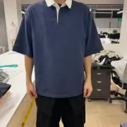 【現貨】BV家 23SS 拼色拼接 素色簡約 重磅高克重 短袖Polo衫T恤 藍色：圖片 6