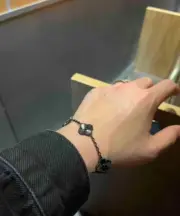 VCA 梵克雅* Alhambra 四葉草 限定款 全黑黑魂黑武士 雷射 手環 手鍊 V金：圖片 3