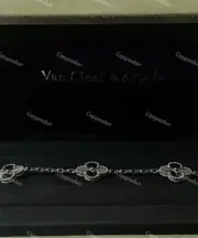 VCA 梵克雅* Alhambra 四葉草 限定款 全黑黑魂黑武士 雷射 手環 手鍊 V金：圖片 5