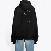 巴黎 BLC 21SS Destroyed 刀割做舊破壞 開裂字母 連帽衛衣帽T帽衫：圖片 4