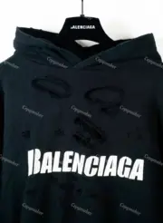 巴黎 BLC 21SS Destroyed 刀割做舊破壞 開裂字母 連帽衛衣帽T帽衫：圖片 8