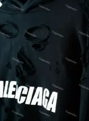 巴黎 BLC 21SS Destroyed 刀割做舊破壞 開裂字母 連帽衛衣帽T帽衫：圖片 11