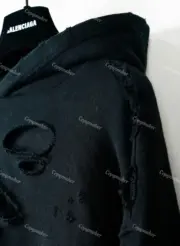 巴黎 BLC 21SS Destroyed 刀割做舊破壞 開裂字母 連帽衛衣帽T帽衫：圖片 14