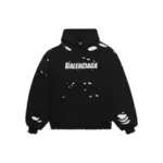 巴黎 BLC 21SS Destroyed 刀割做舊破壞 開裂字母 連帽衛衣帽T帽衫