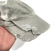 巴黎 BLC 23SS Dog Bite Baseball Cap 狗啃糜爛破壞做舊 棒球帽老帽鴨舌帽帽子：圖片 10