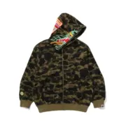 【預售】A bathing ape BAPE x CLOT 25SS 經典聯名 神龍刺繡 迷彩滿版連帽外套夾克：圖片 4
