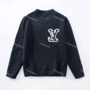 1V 23FW 素色雙面logo 羊毛混紡 圓領毛衣衛衣大學T長袖 針織：圖片 18