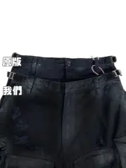 巴黎 BLC 23SS 秀款 水洗做舊 褪色破壞 Cargo多口袋短褲 工裝褲 休閒褲 五分褲：圖片 9