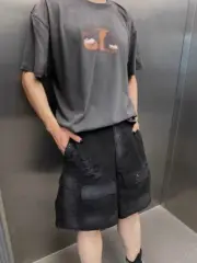 巴黎 BLC 23SS 秀款 水洗做舊 褪色破壞 Cargo多口袋短褲 工裝褲 休閒褲 五分褲：圖片 32