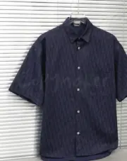 D1OR 22FW Oblique Kasuri 全棉牛仔布 滿版老花 經典短袖襯衫 外套 CD：圖片 6