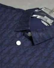 D1OR 22FW Oblique Kasuri 全棉牛仔布 滿版老花 經典短袖襯衫 外套 CD：圖片 9