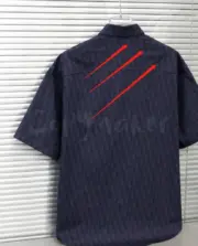 D1OR 22FW Oblique Kasuri 全棉牛仔布 滿版老花 經典短袖襯衫 外套 CD：圖片 16