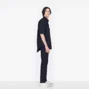 D1OR 22FW Oblique Kasuri 全棉牛仔布 滿版老花 經典短袖襯衫 外套 CD：圖片 5