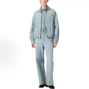 【預售】【雙11福利】M1U M1U 25FW 繆繆 Automne系列 字母貼布刺繡 拉鍊夾克牛仔外套：圖片 2