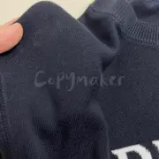 【現貨】【福利回饋】23SS 針織提花 字母logo 羊絨短袖T恤 深藍黑：圖片 10