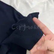 【現貨】【福利回饋】23SS 針織提花 字母logo 羊絨短袖T恤 深藍黑：圖片 12