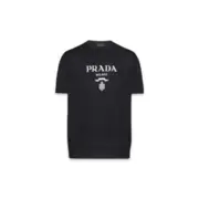 【現貨】【福利回饋】23SS 針織提花 字母logo 羊絨短袖T恤 深藍黑：圖片 2