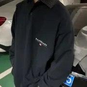 【預售】巴黎 BLC 25SS logo刺繡 拼接格紋素色簡約 Polo衫 長袖T恤：圖片 5