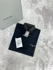 【預售】巴黎 BLC 25SS logo刺繡 拼接格紋素色簡約 Polo衫 長袖T恤：圖片 6