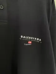 【預售】巴黎 BLC 25SS logo刺繡 拼接格紋素色簡約 Polo衫 長袖T恤：圖片 10