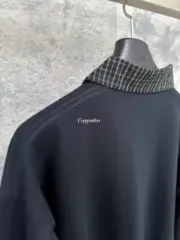 【預售】巴黎 BLC 25SS logo刺繡 拼接格紋素色簡約 Polo衫 長袖T恤：圖片 15