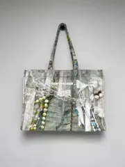 【現貨】【福利回饋】Acne Studios 25SS 蕾絲珍珠鍊條3D印花 托特包手提包單肩包：圖片 7